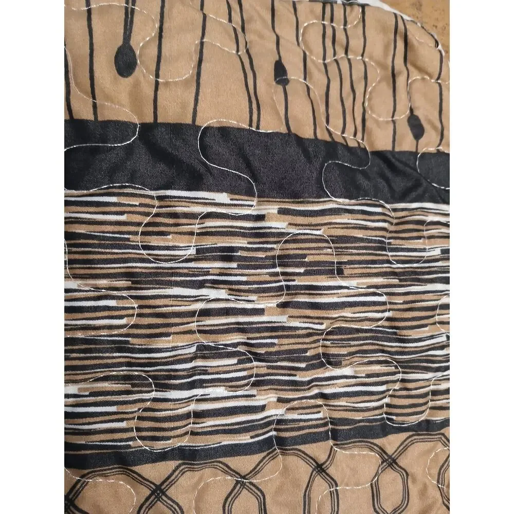 2‎ Pillowcases Sham Bohemian Hippie 20x26 Black Brown Geometric Lattice Modern